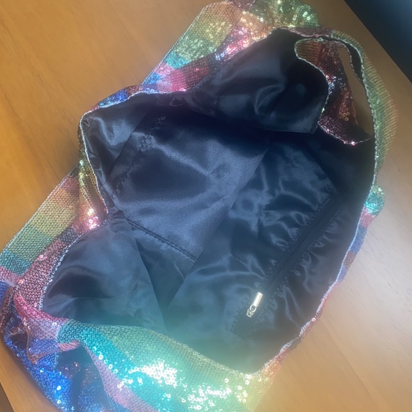 FAB rainbow Sequin Bag Purse Tote - Picture 6 of 12